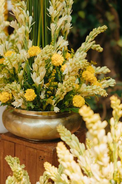 Floral detail — Haldi decor — Alila Diwa Goa